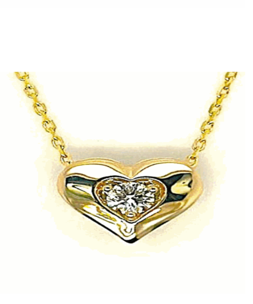 FS 14KY Jolie Heart Mini Pendant .16 CTW RD