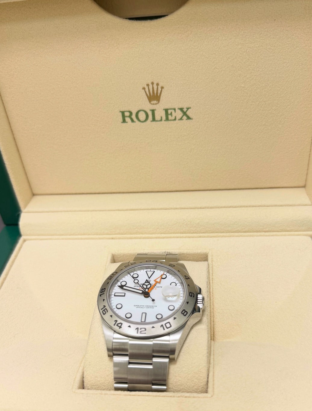 2023 ROLEX EXPLORER II, POLAR WHITE DIAL, SS CASE, SS BEZEL, SS OYSTER BRACELET