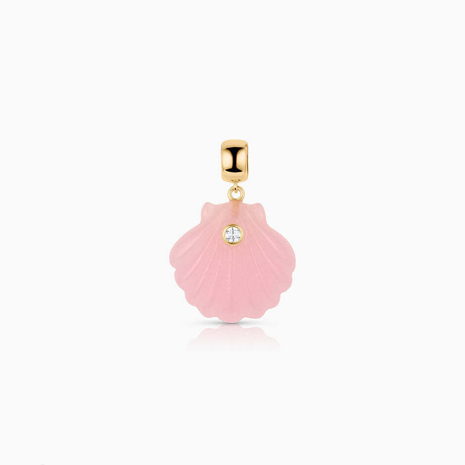 Coquille Pink Jade Shell Bail by THATCH