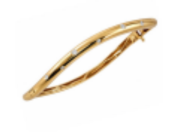 DOVES 18KY DIAMOND BANGLE BRACELET D10-.21