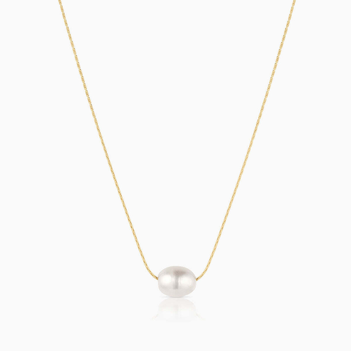 Isla Pearl Snake Chain Necklace by THATCH