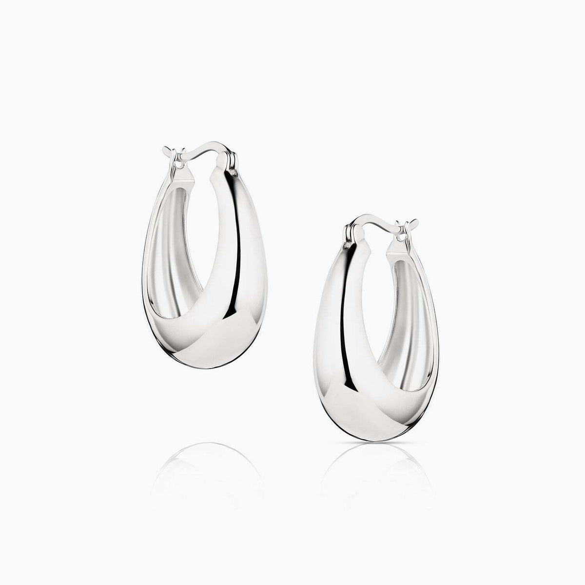 Lumi Hoop Earrings — Rhodium Plated