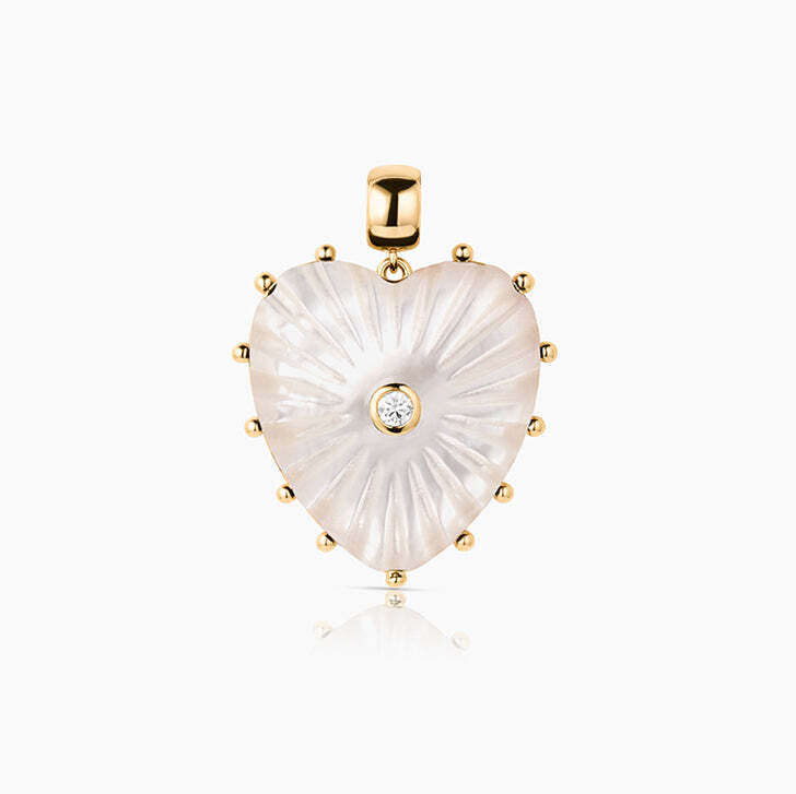 Malene Mother Of Pearl Heart Bail by THATCH
