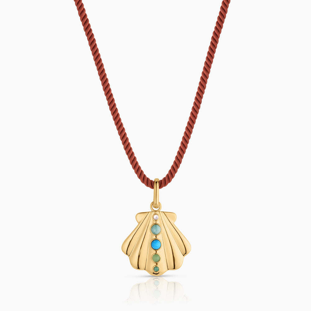 Maris Shell Silk Cord Necklace by THATCH