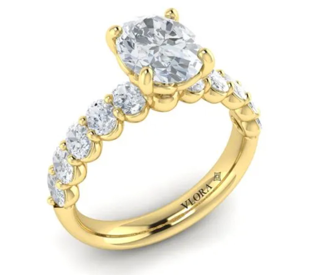 Vlora 14KY Eternal Oval Engagement Ring Size 6.5 1.05 CTW Center Stone Not Included