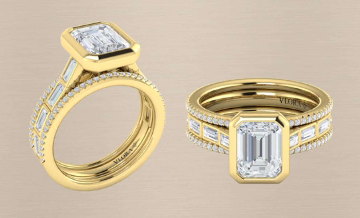 Vlora 14KY Modern Cathedral Engagement Ring Size 6.5 1.22 CTW (Center Stone Not Included)