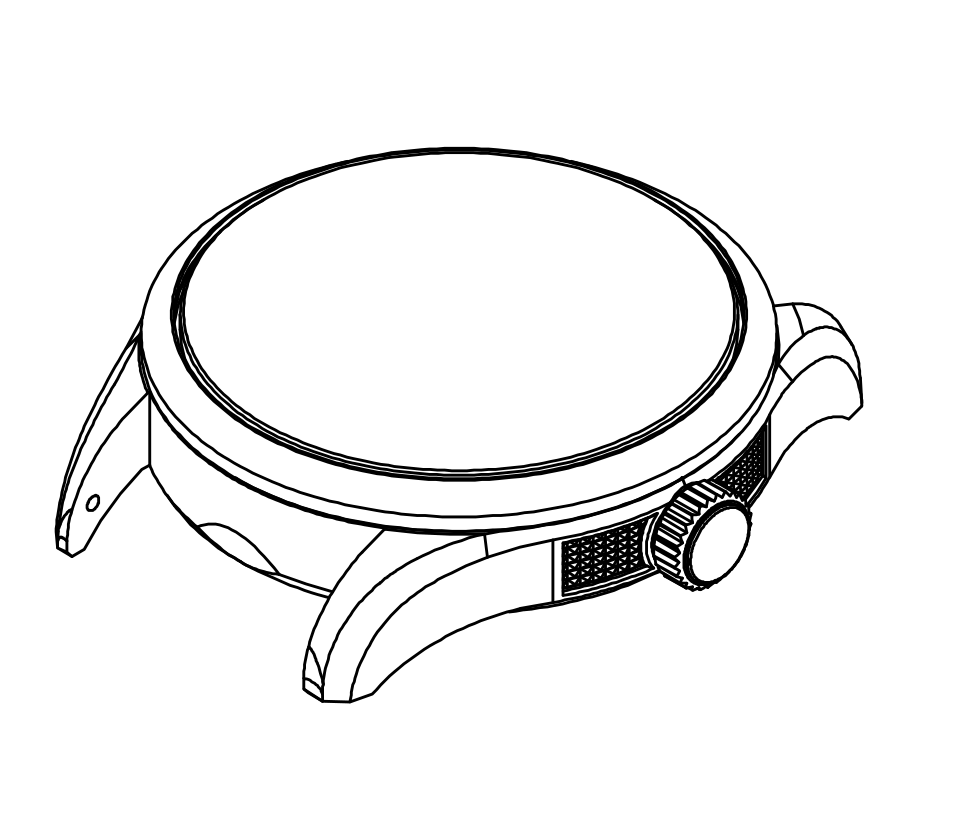 Outrigger development drawing showing the case, shaped lugs and crown