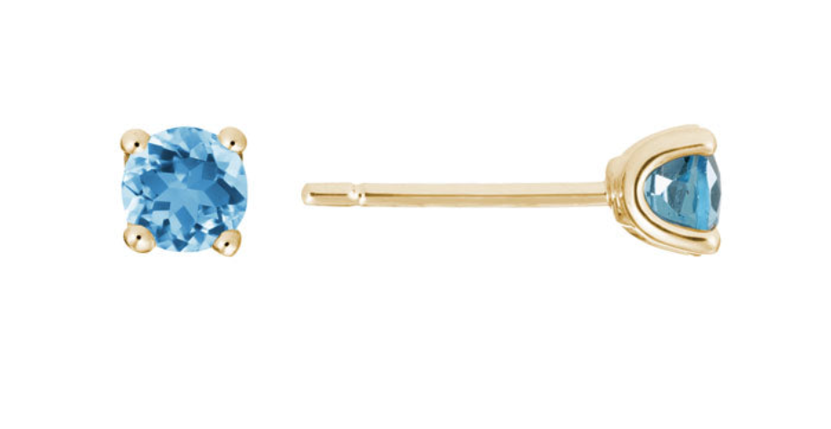 Artistry 14KY Swiss Blue Topaz Studs 4mm .95 CTW GEW84TLYBT