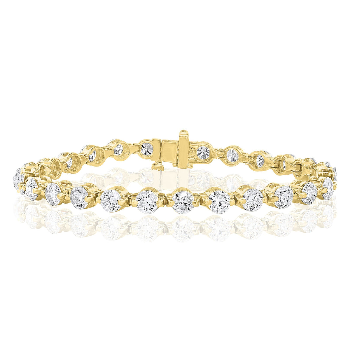 JBJ 14KY round diamond tennis bracelet 9.02 CTW 7 in.