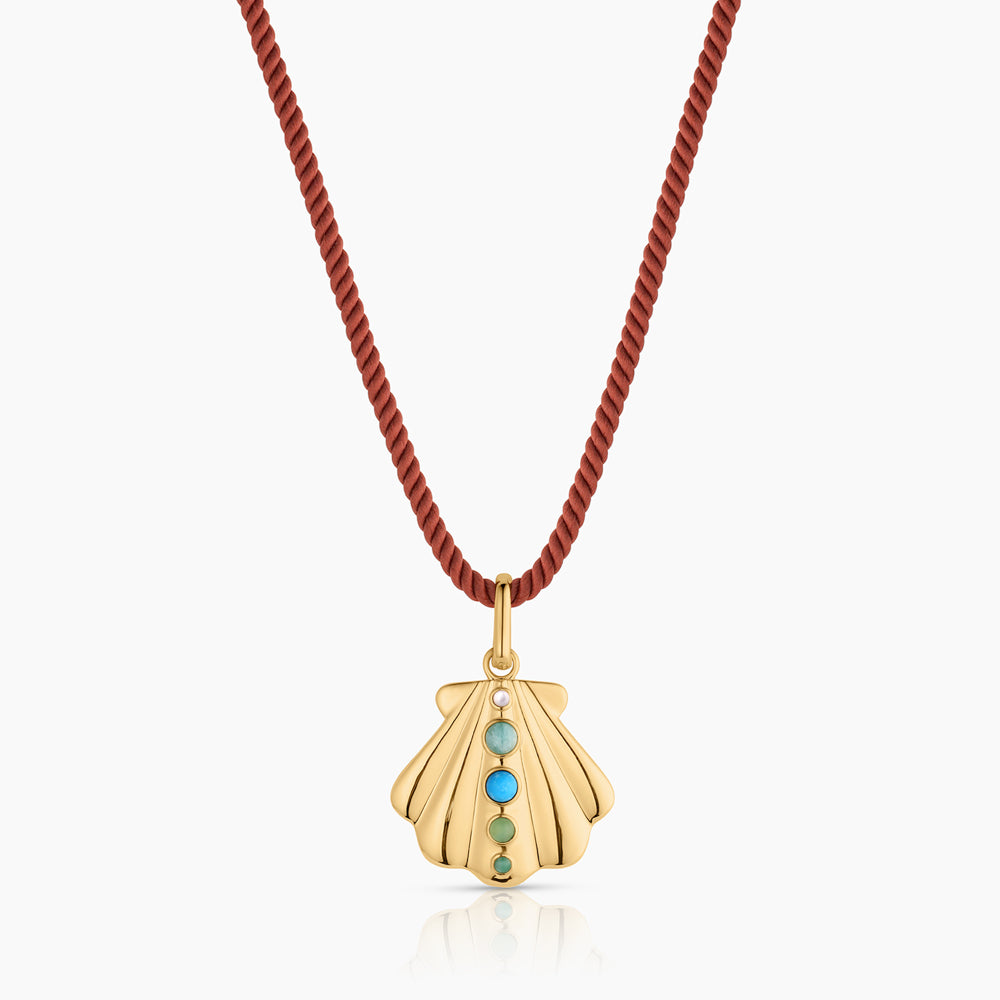 Maris Shell Silk Cord Necklace by THATCH