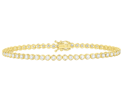 SR 14KY Round Bezel Set Tennis Bracelet LAB 1.95 CTW 7 in.