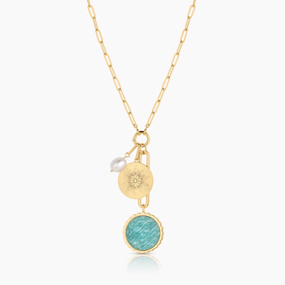 Thatch Solario Sundial Amazonite Necklace up to 18" solario-amazonite-18-n-g