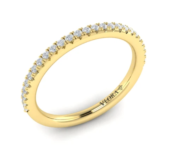 Vlora 14KY Matching Band for Frame Engagement Ring Size 6.5 .23CTW